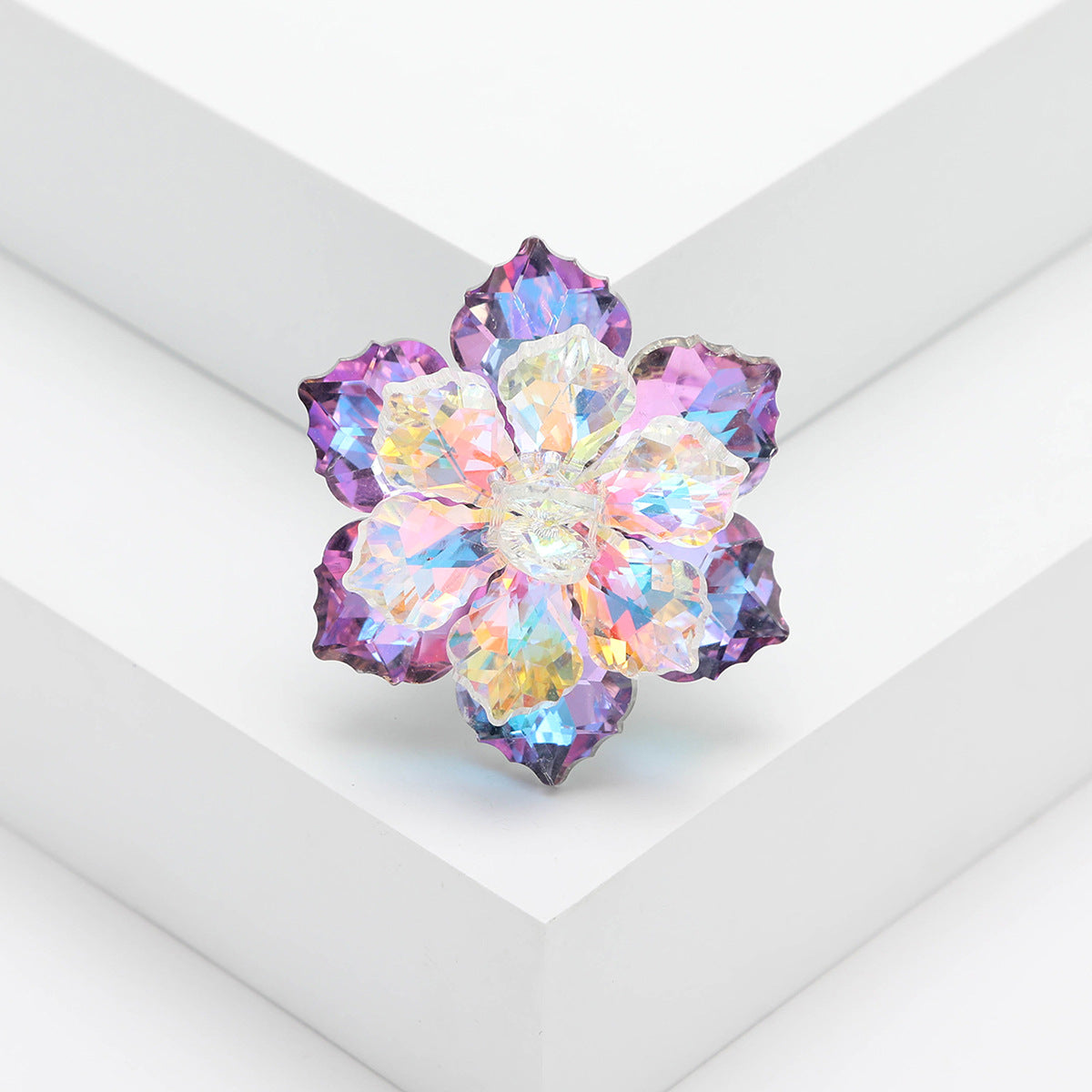 Luxury Crystal Flower Brooches Stylish Women's Floral Pins