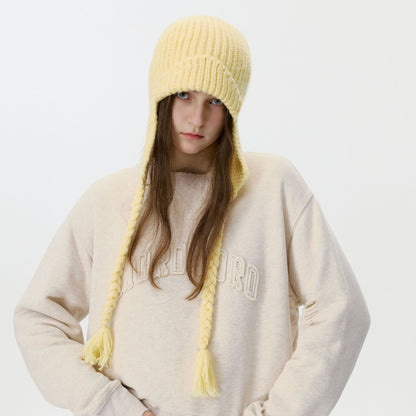 New Women's Wool Knitted Pilot Hat with Ear Flaps
