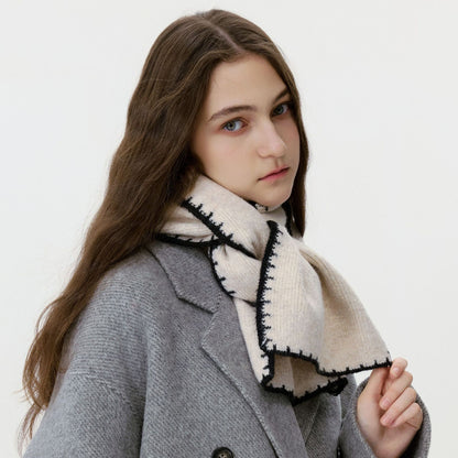 Stylish Knitted Edge Scarf Warm and Soft