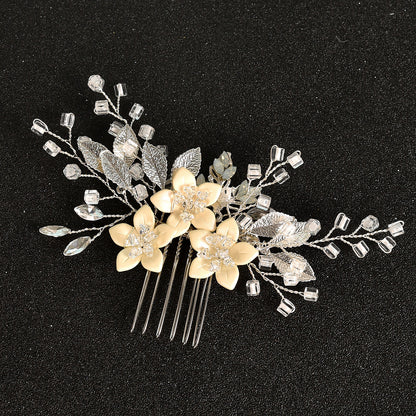 Side Comb Crystal Floral Design Bridal Wedding Hair Accessory