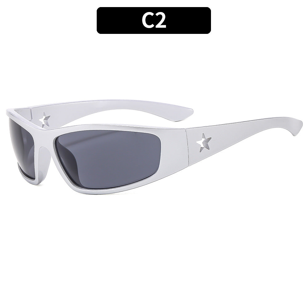 Y2K Inspired Futuristic Sunglasses Trendy Outdoor Frame