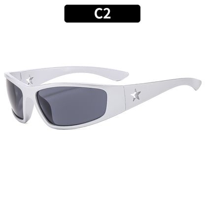 Y2K Inspired Futuristic Sunglasses Trendy Outdoor Frame
