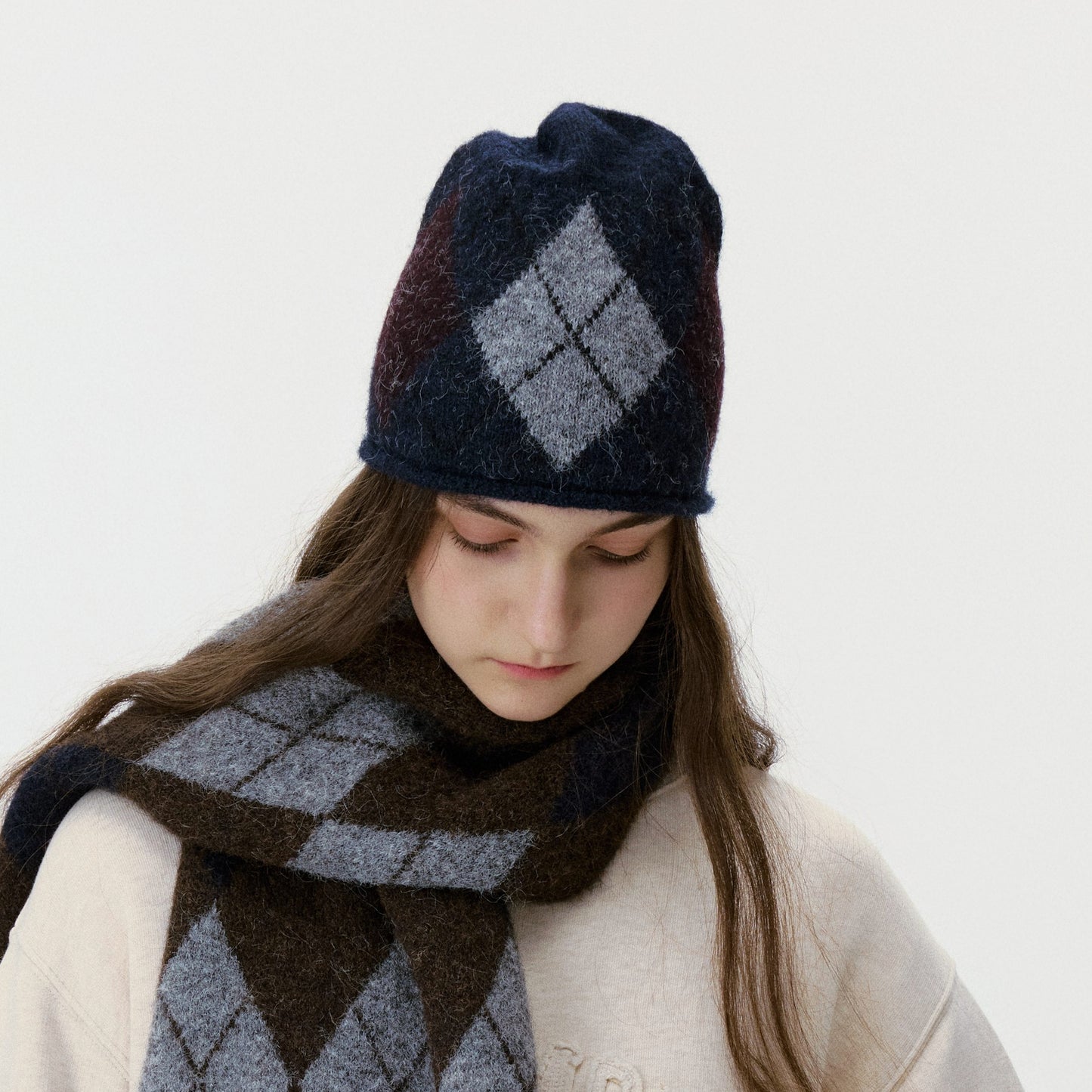 Trendy Diamond Pattern Knit Beanie For Men And Women