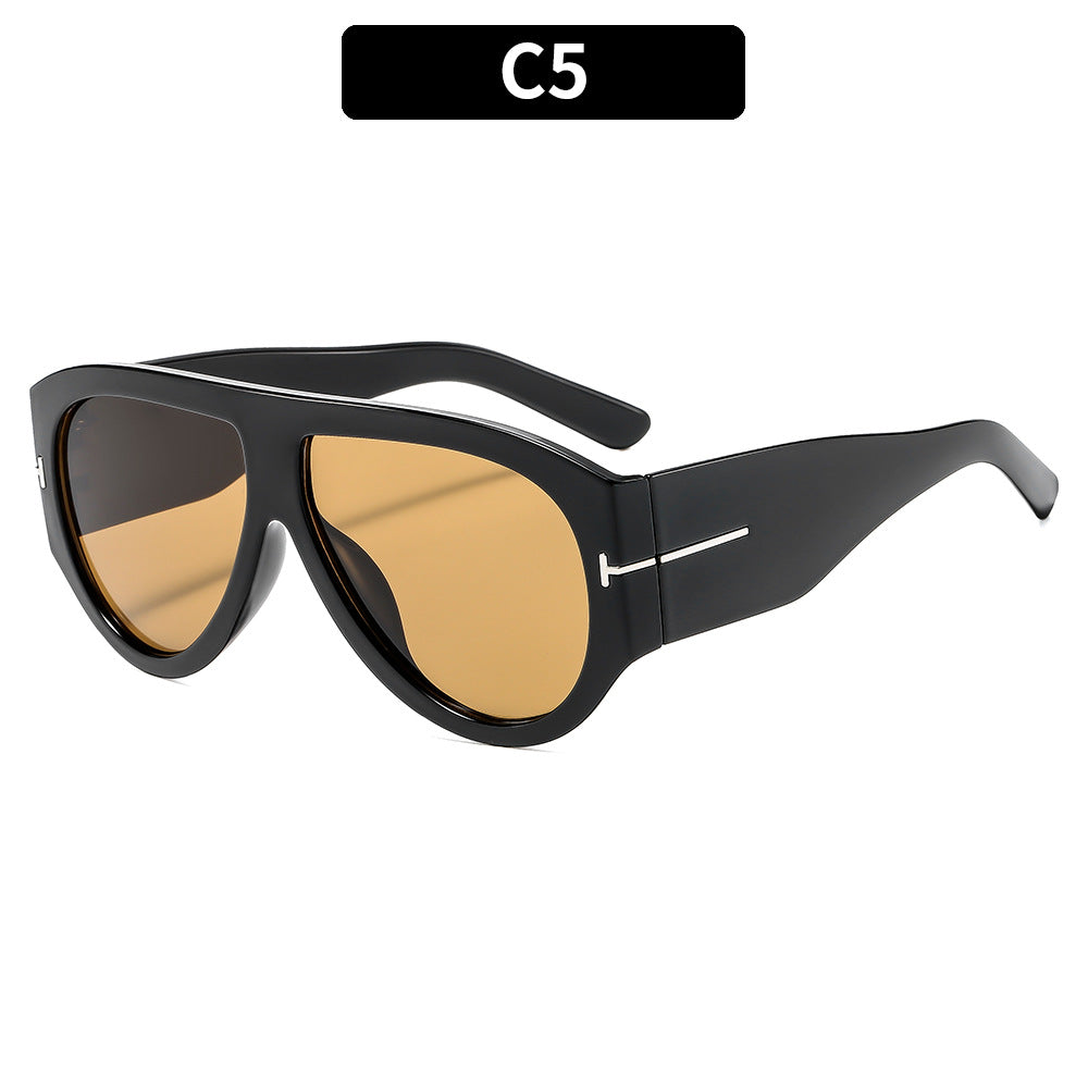 Fashionable Oversized T-Shaped Unisex UV400 Sunglasses