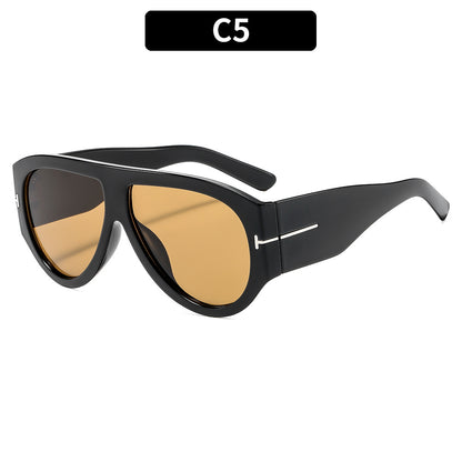Fashionable Oversized T-Shaped Unisex UV400 Sunglasses