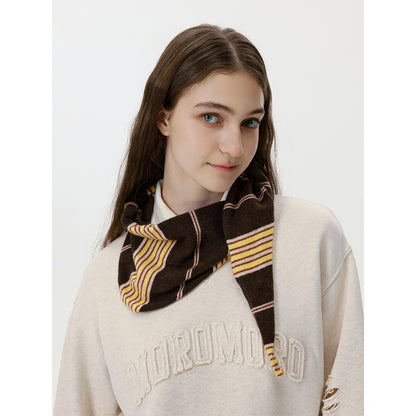 Striped Knitted Triangle Scarf Women’s Trendy Neck Wrap