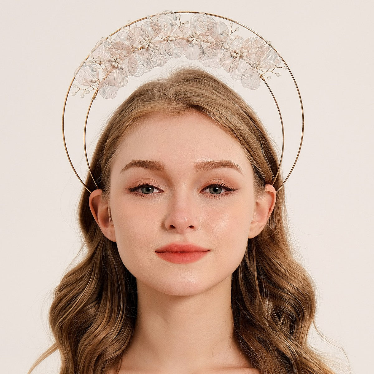 Handcrafted Multi-Layer Floral Crown Hairband for Women