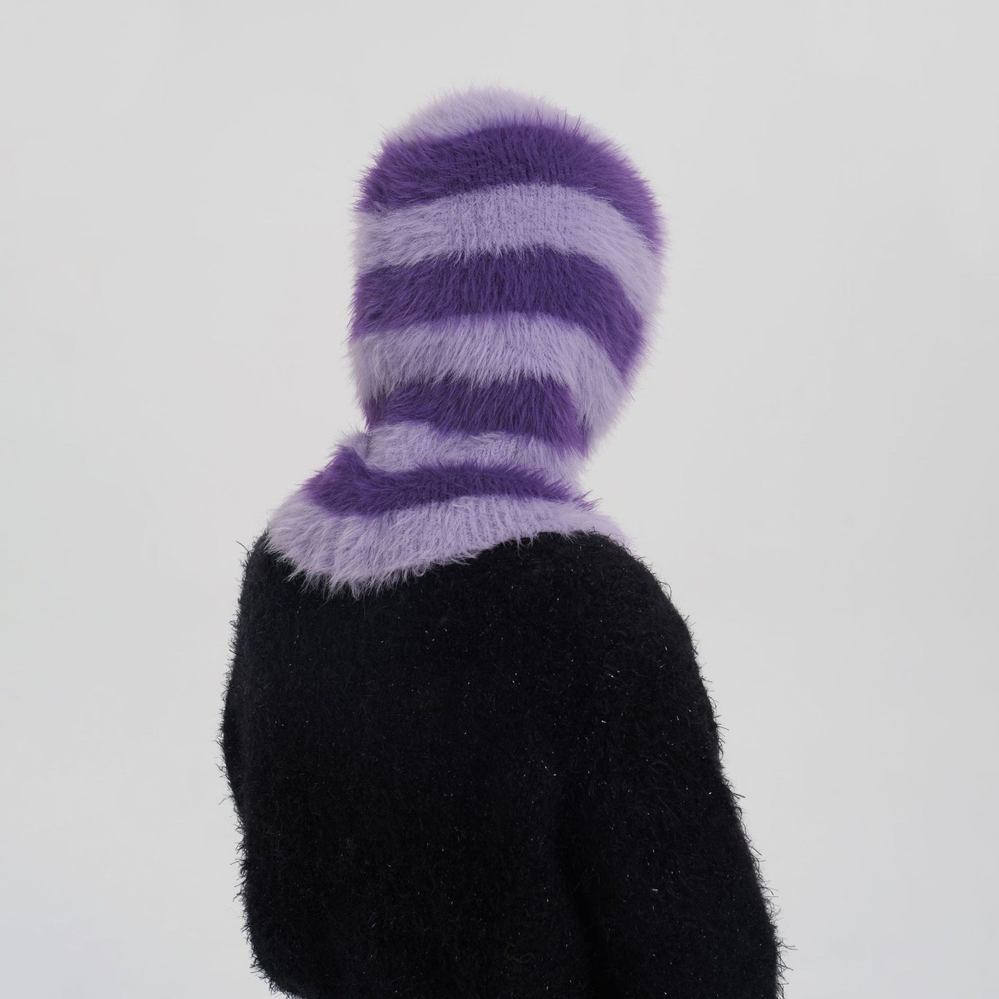 Unisex Color Block Knit Beanie Hat with Neck Protection