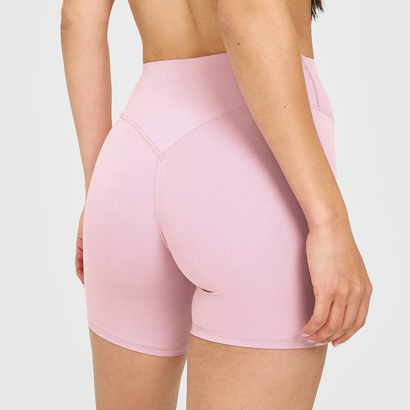High-Waisted Peach Butt Lift Yoga Shorts for Women