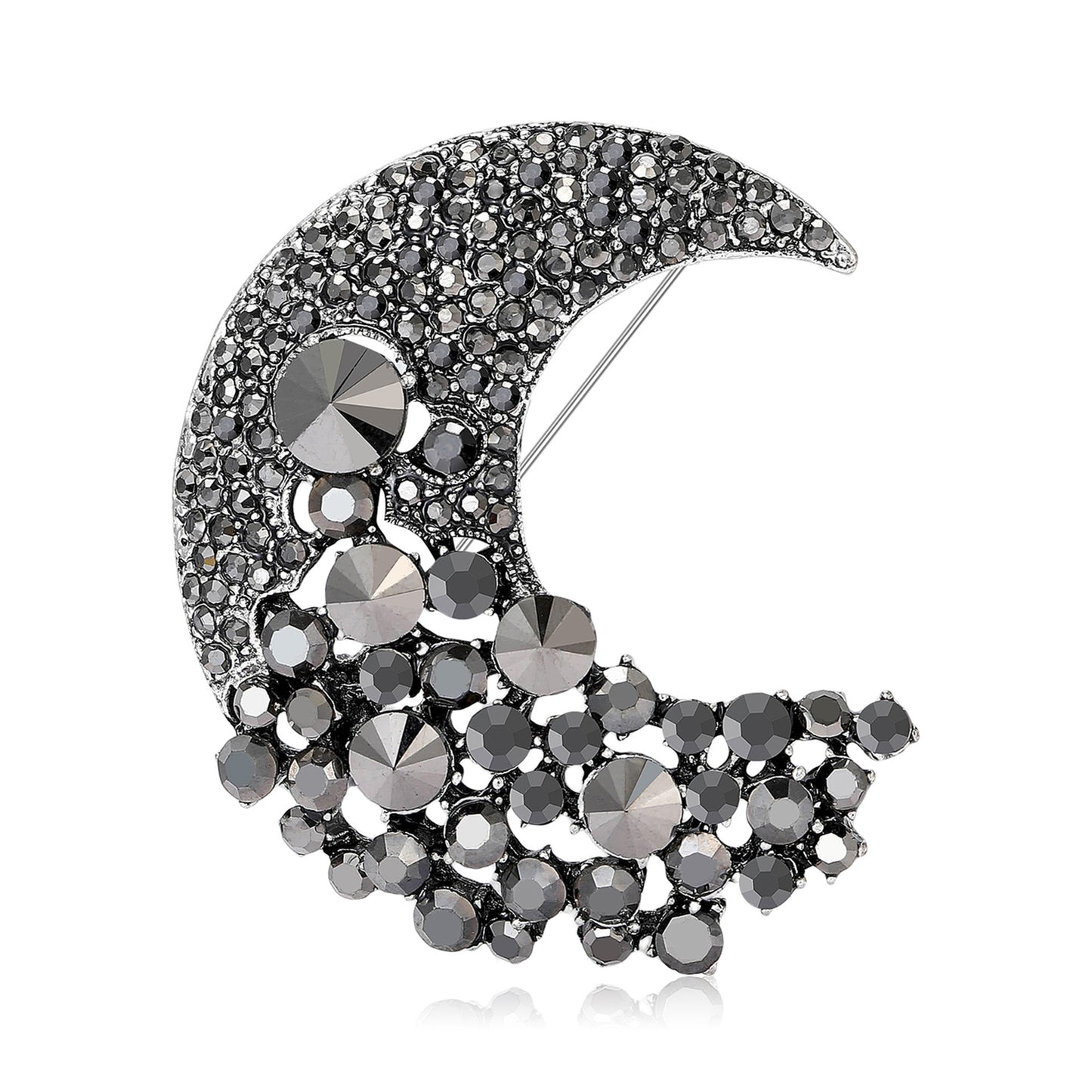 Fashionable Alloy Brooch with Moon Design for Coats and Jackets