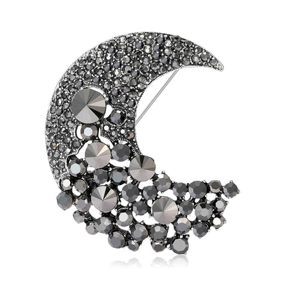 Fashionable Alloy Brooch with Moon Design for Coats and Jackets