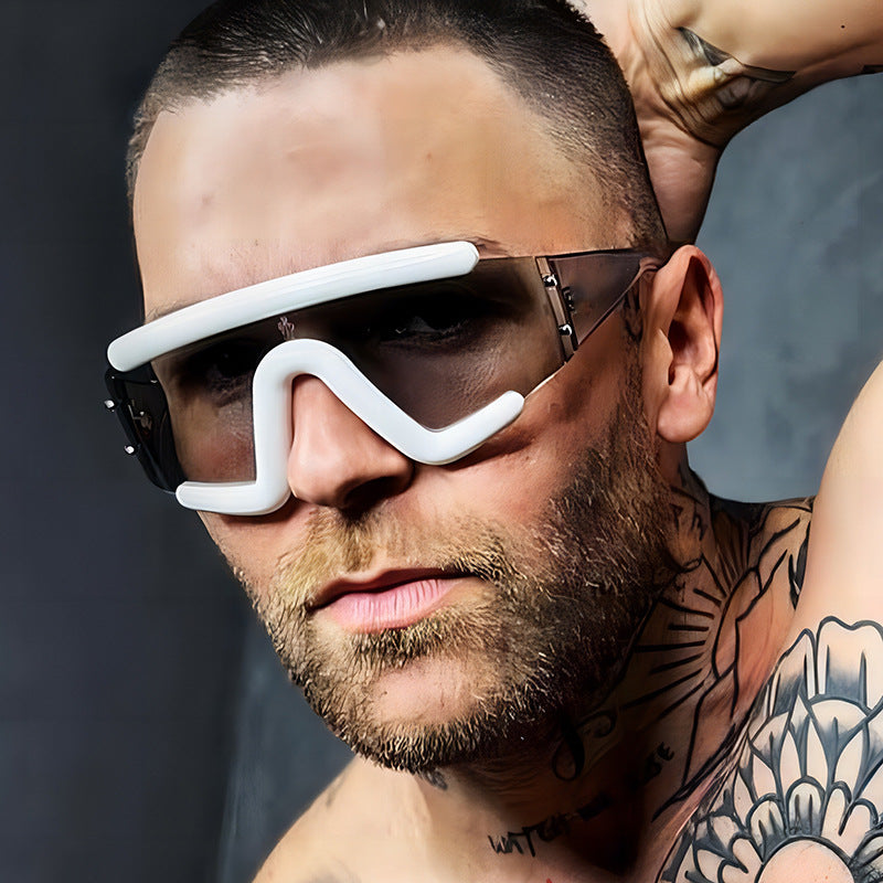 Trendy Oversized Cycling Sunglasses UV400 Protection Fashionable Eyewear