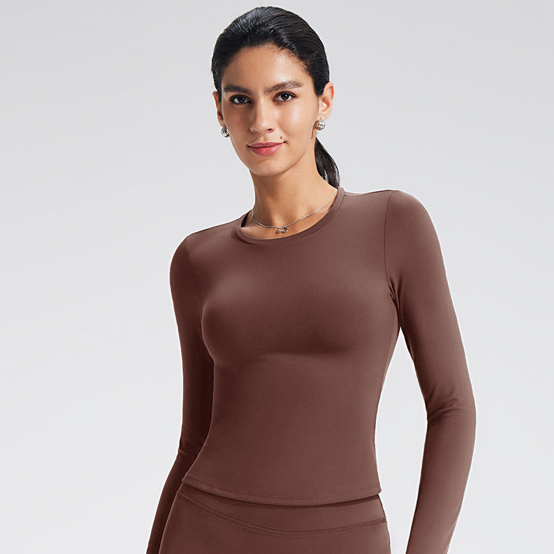 Skinny Fit Long Sleeve Yoga Top For Women - Moisture-Wicking Athletic Shirt