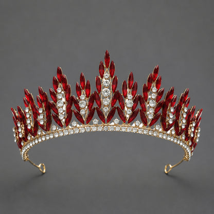 Vintage Luxurious Rhinestone Alloy Crown Headpiece for Women Party Events