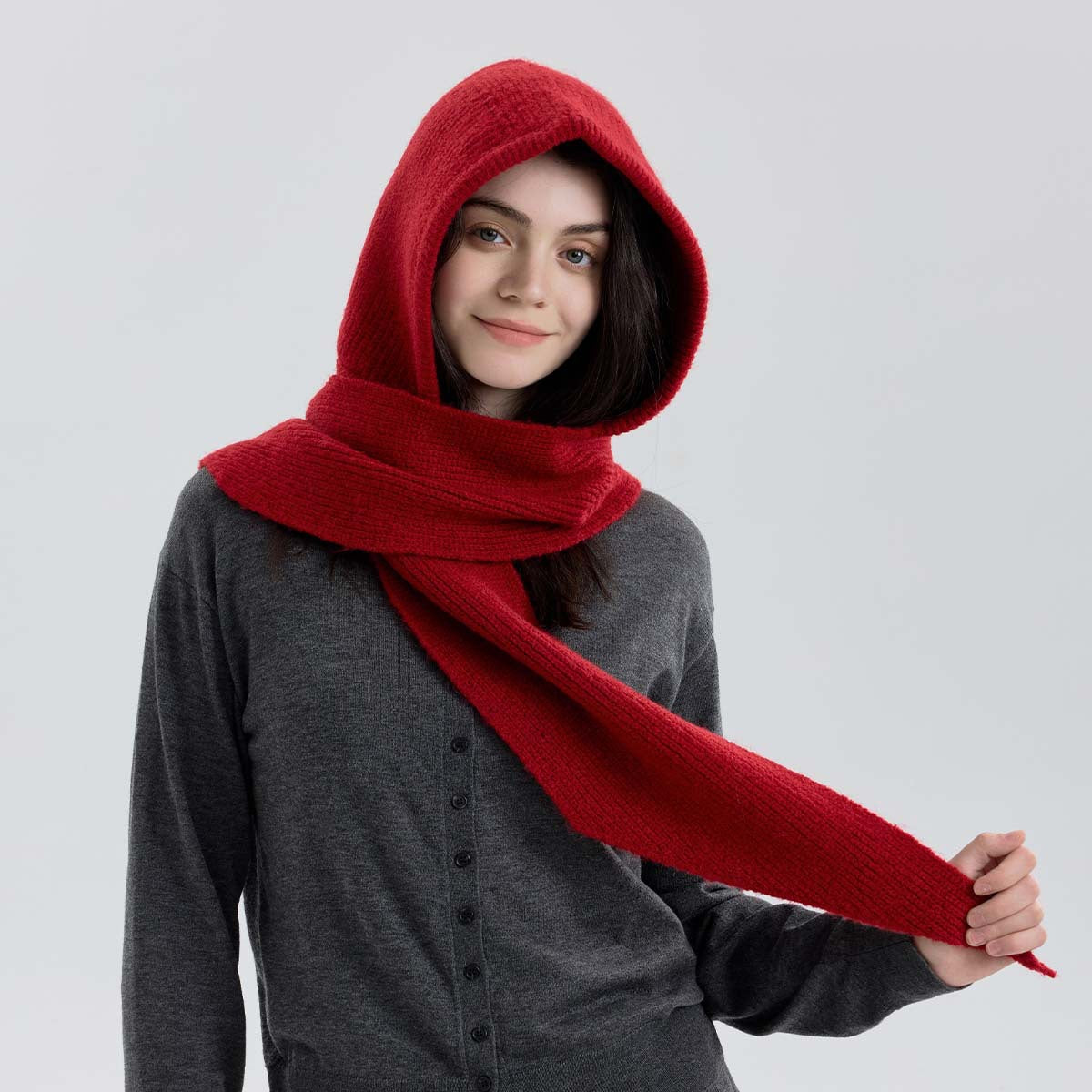 Hooded Knitted Scarf with Warmth and Style