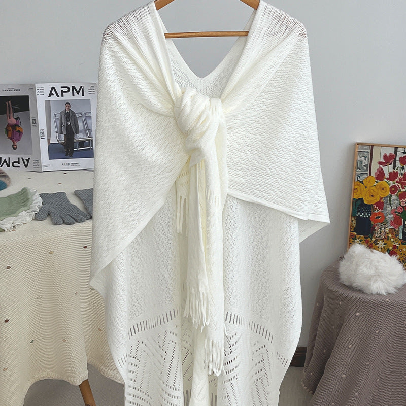 Trendy Ethnic Embroidered Fringe Cardigan Shawl