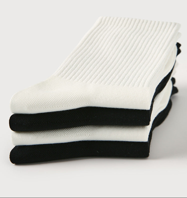 Seamless Mid Calf Floral Antibacterial Cotton Socks