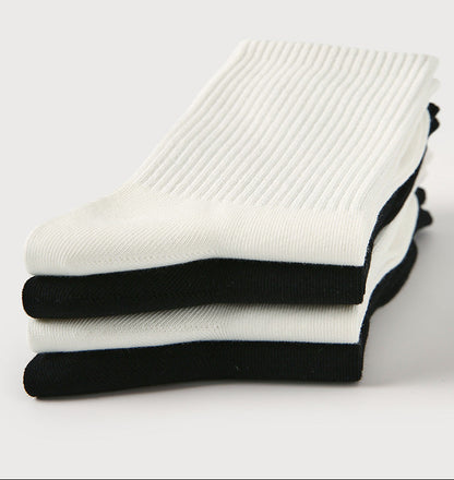 Seamless Mid Calf Floral Antibacterial Cotton Socks