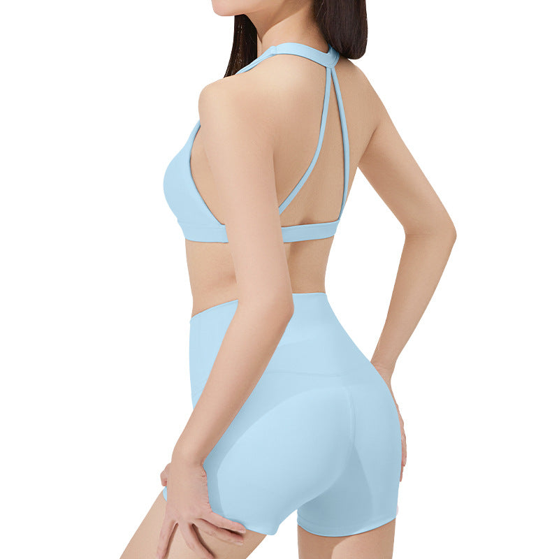Yoga Bralette Set with Neck Tie, Stylish Workout Apparel for Women