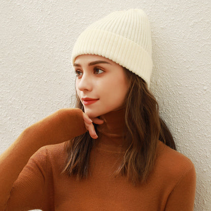 Casual Solid Knit Beanie Hat for Women