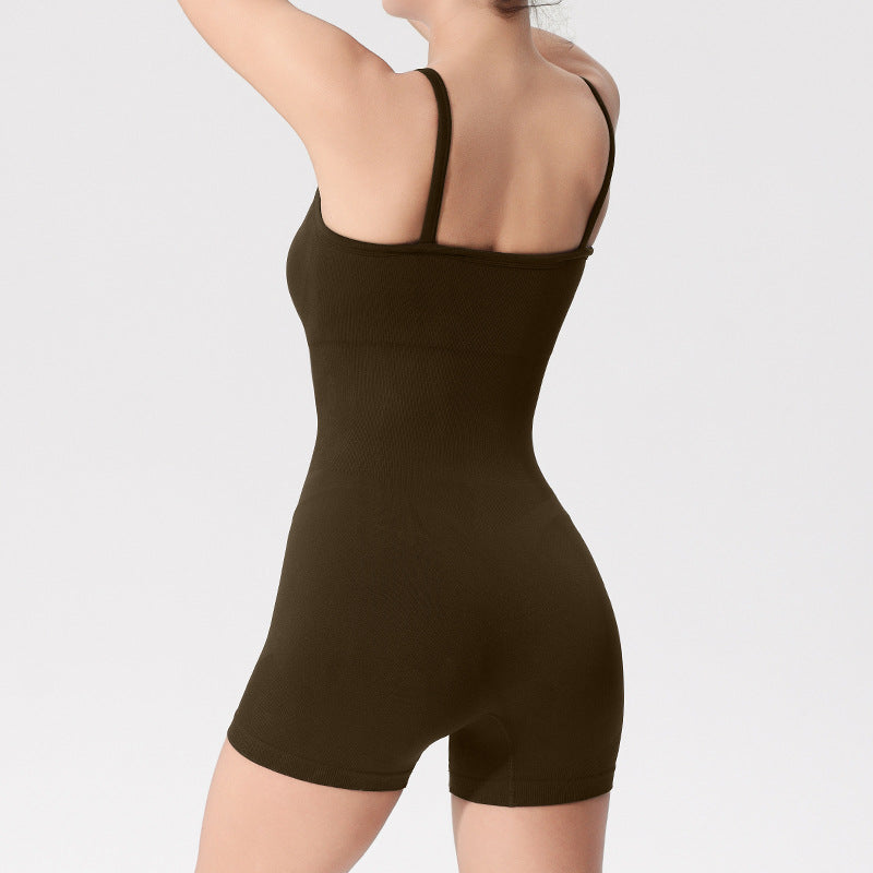 Workout Bodysuit with Straps for Yoga and Fitness