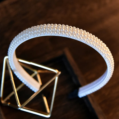 Trendy Pearl Beaded Hairband Wedding Hairpiece