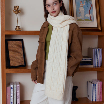 Classic Cable Knit Solid Color Unisex Scarf Soft Warm Neck Gaiter