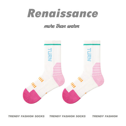 Combed Cotton Colorblock Sport Socks Moisture Wicking