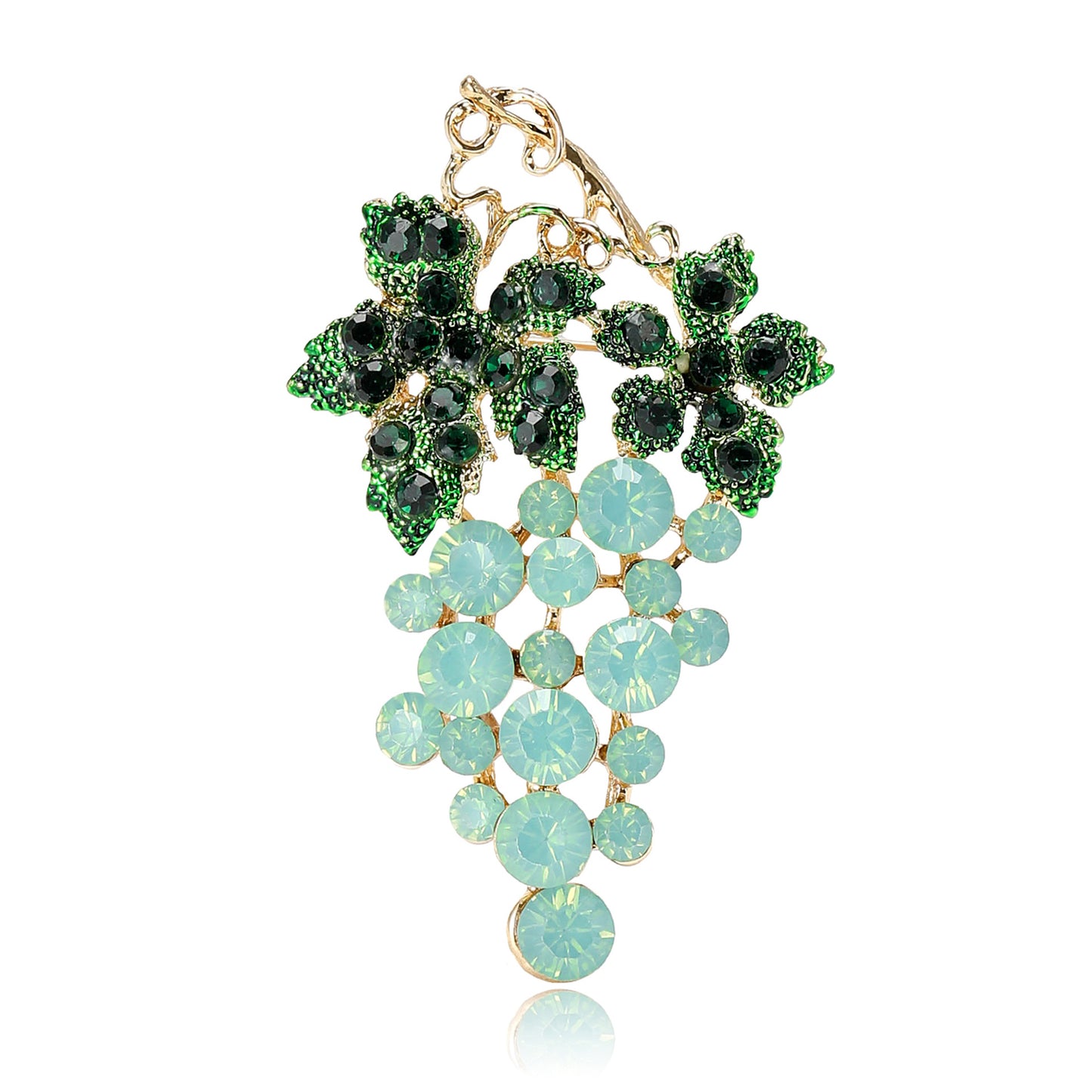 Trendy Rhinestone Grape Brooch Fashionable Women's Accessory