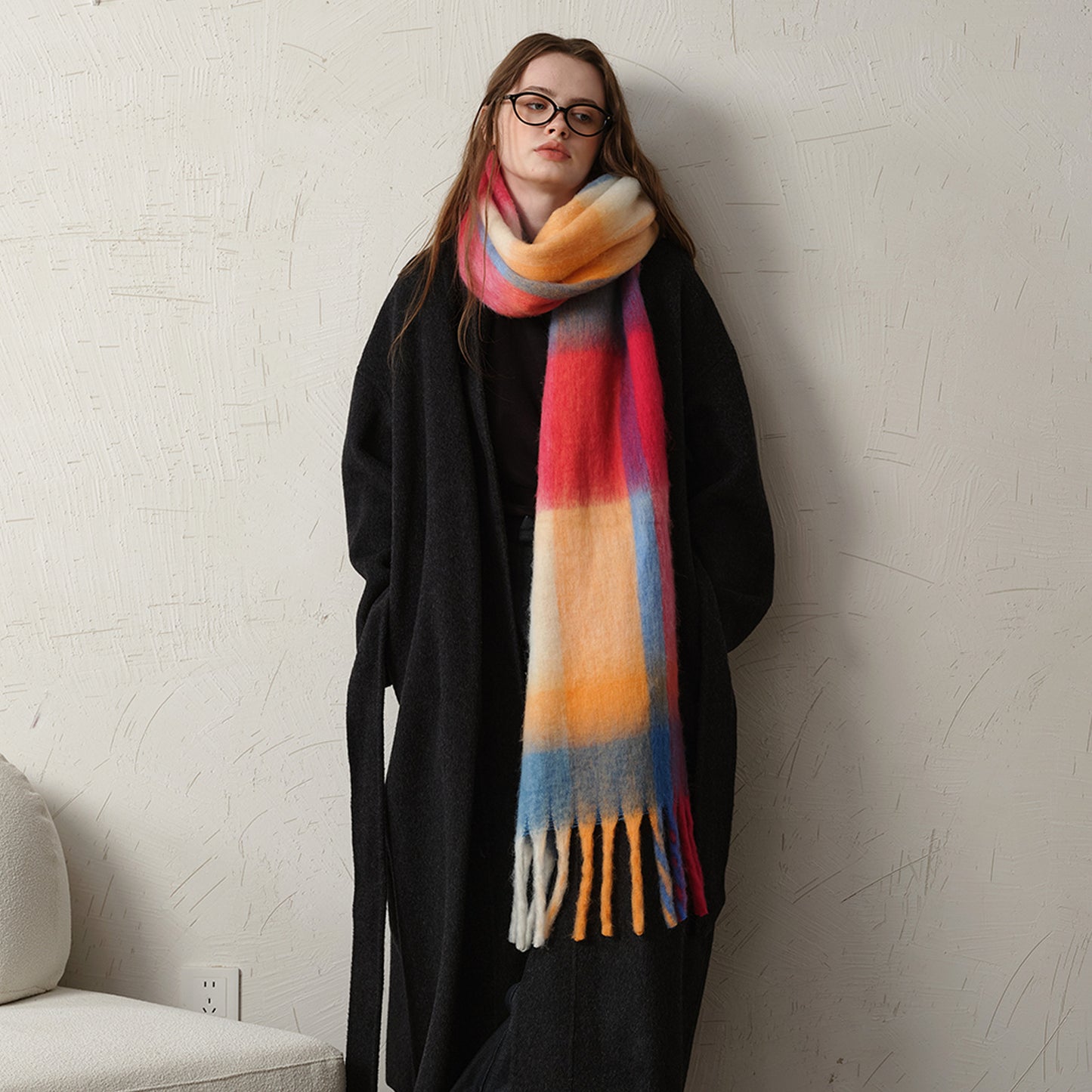 New Thick Plaid Scarf for Women - Stylish & Warm Shawl