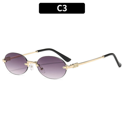 Oval Frame UV400 Sunglasses Stylish for Outdoor Activities