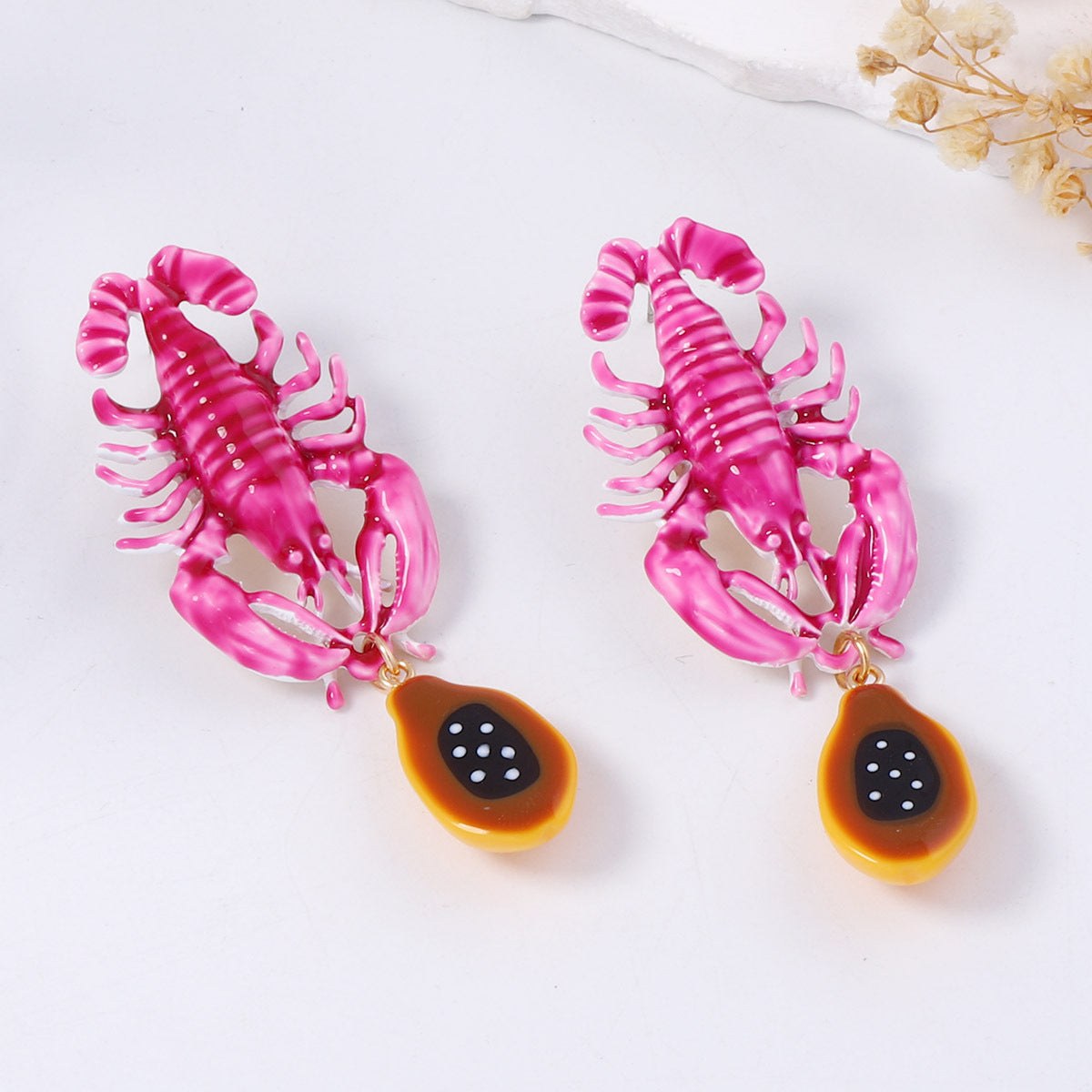 Earrings With Lobster Pendant Lightweight Resort Casual