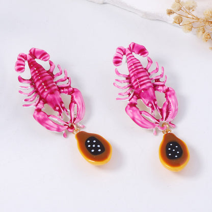 Earrings With Lobster Pendant Lightweight Resort Casual