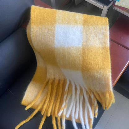 Trendy Plaid Scarf Plush Warm Women’s Shawl
