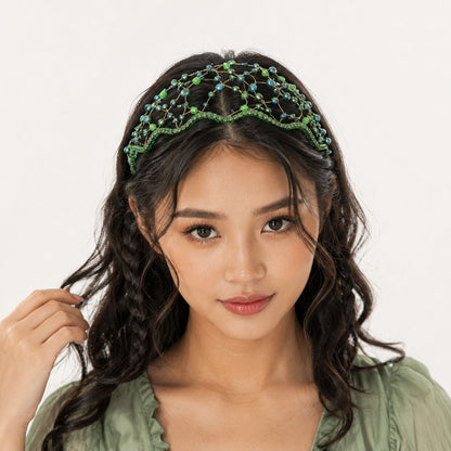 Vintage Handmade Beaded Headband for Women - Elegant Bridal Accessory
