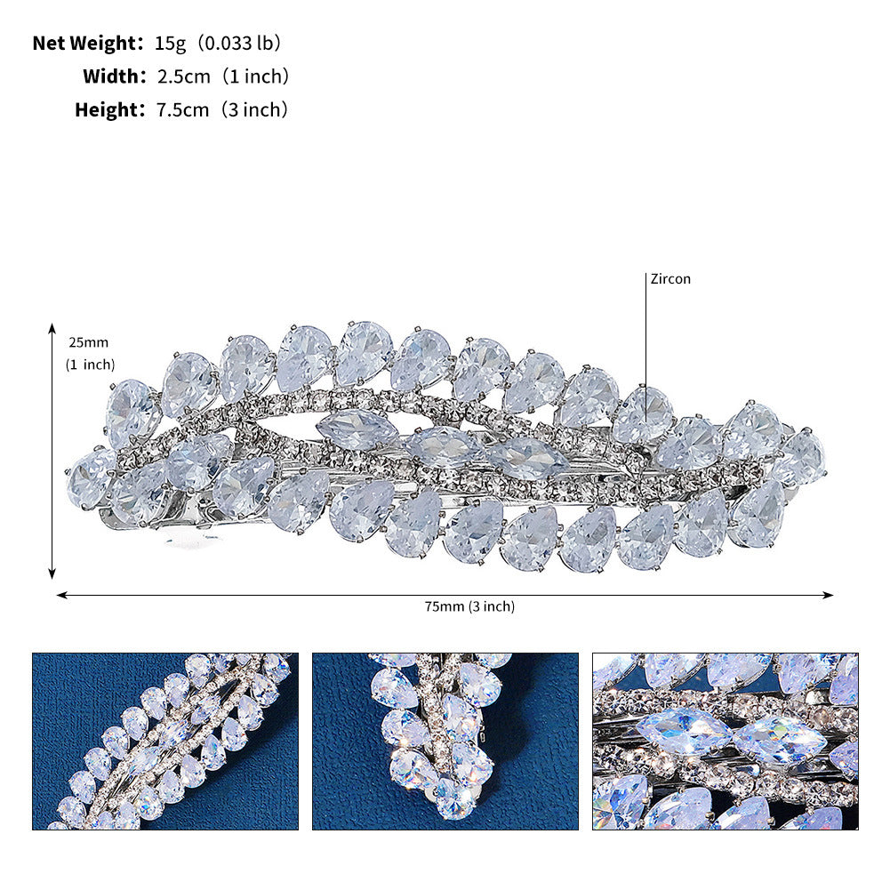Elegant Flower Design Rhinestone Hair Clip For Women