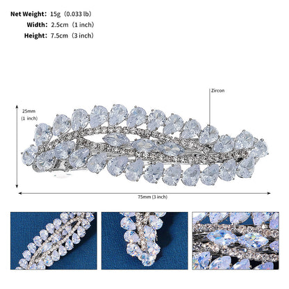 Elegant Flower Design Rhinestone Hair Clip For Women