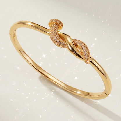 High-End Zirconia Stone Bangle with Nail Design for Weddings and Parties