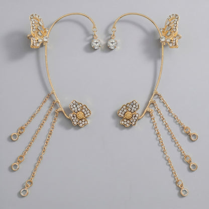 Handcrafted Pearl and Crystal Floral Earrings - Elegant and Versatile Accessories