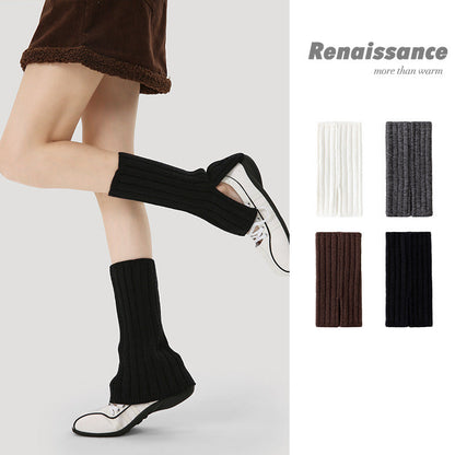 Calf Socks Solid Acrylic Breathable Casual