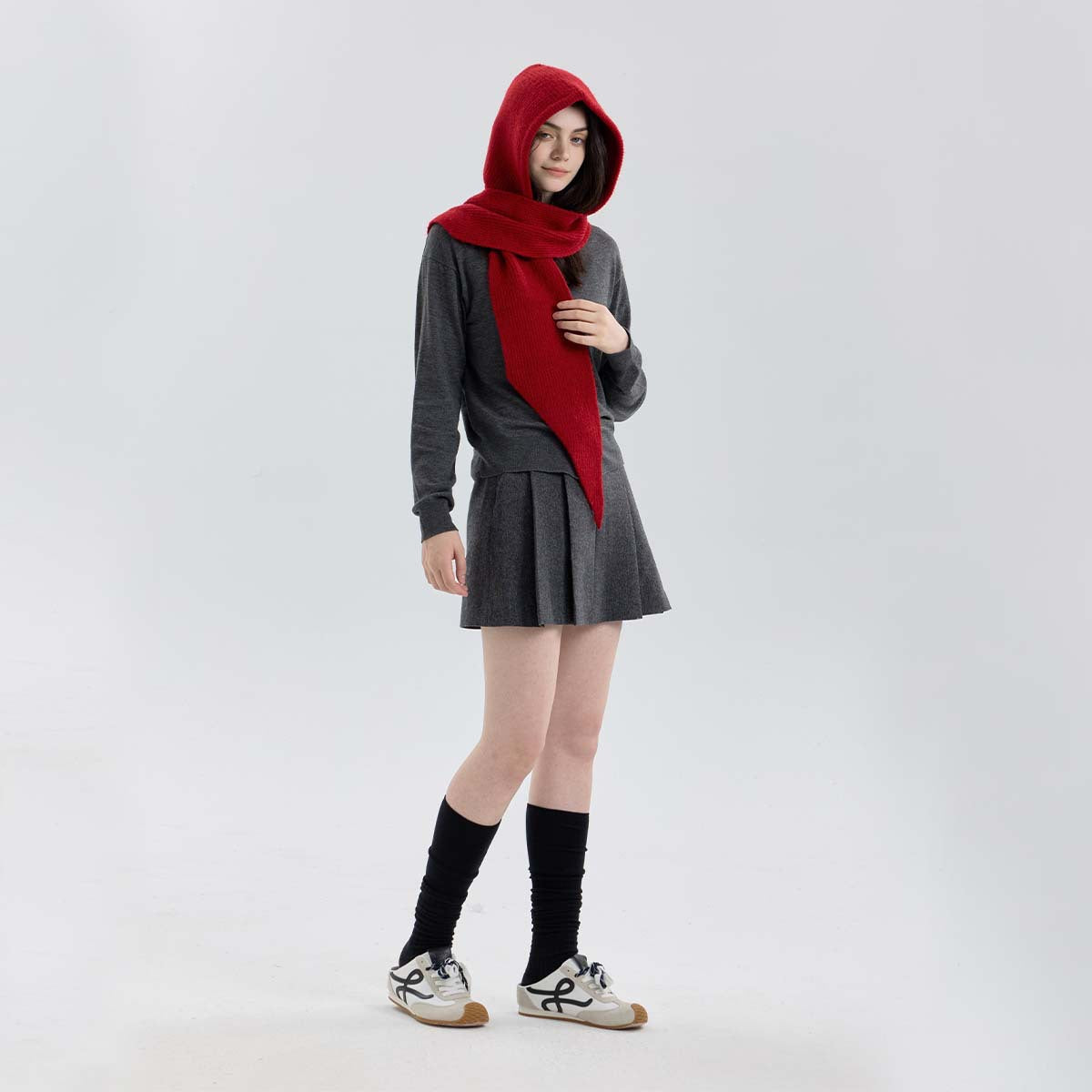 Hooded Knitted Scarf with Warmth and Style