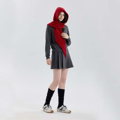 Hooded Knitted Scarf with Warmth and Style