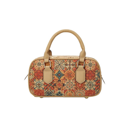 Vintage Multi-Element Ethnic Style Cork Print Tote Bag