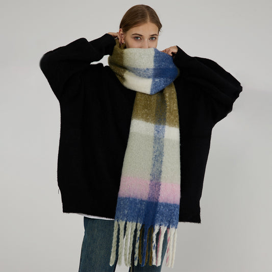 New Thick Plaid Scarf for Women - Stylish & Warm Shawl