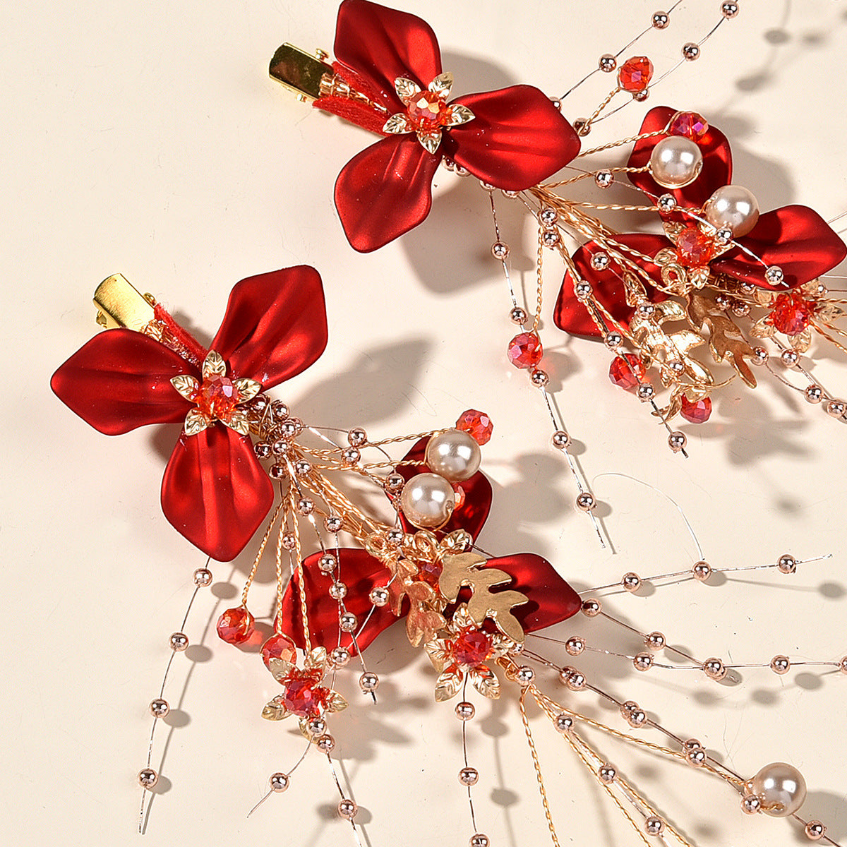 Floral Hair Clips Set Bridal Wedding Party