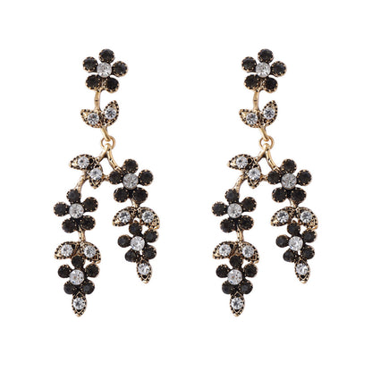 Alloy Sparkling Branch Floral Drop Earrings Evening