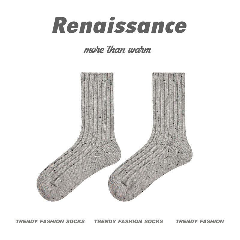 Mid Calf Dotted Combed Cotton Moisture Wicking Socks