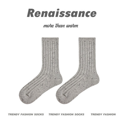 Mid Calf Dotted Combed Cotton Moisture Wicking Socks