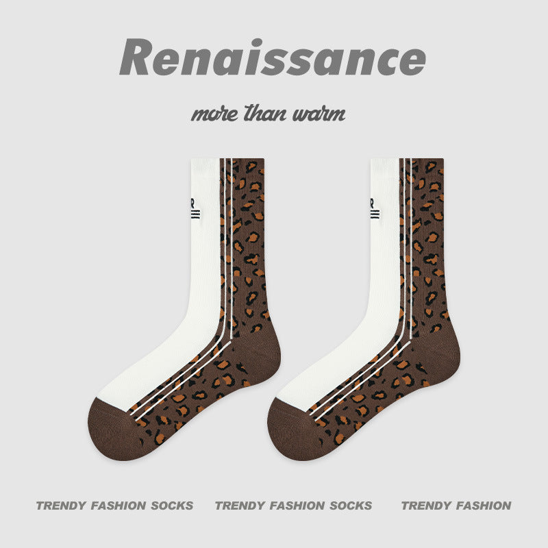 Socks Layered Mid Calf Lettered Cotton Blend Casual