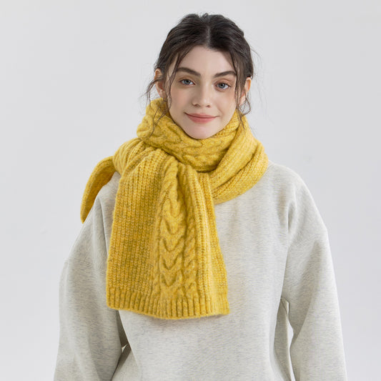 Twisted Knit Scarf Elegant Casual Winter Shawl